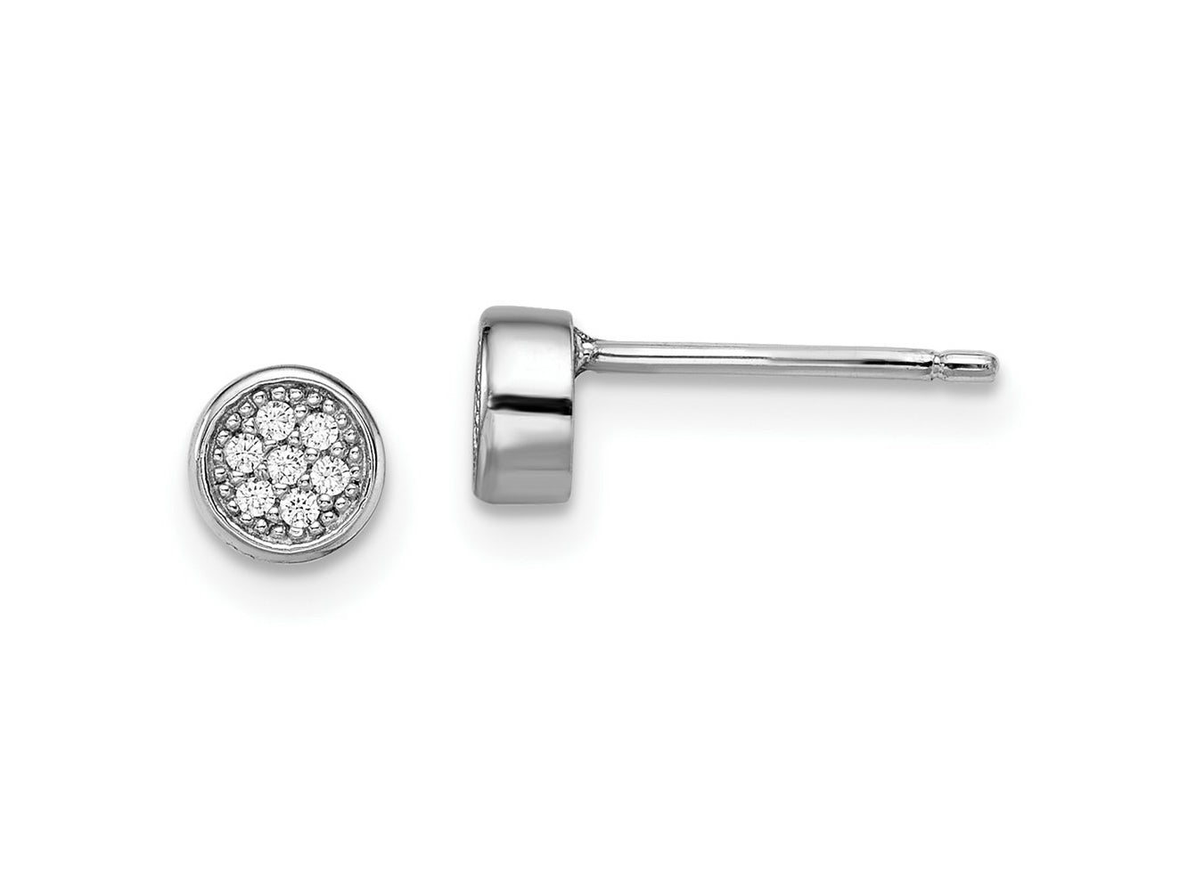 FJC Finejewelers 925 Sterling Silver Button Brilliant Embers  CZ Polished Post Earrings 5 x 5 mm