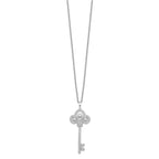 FJC Finejewelers 925 Sterling Silver Brilliant Embers Rhodium Plated CZ Polished Key 18"Necklace 16 mm