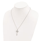 FJC Finejewelers 925 Sterling Silver Brilliant Embers Rhodium Plated CZ Polished Key 18"Necklace 16 mm