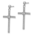 FJC Finejewelers 925 Sterling Silver Brilliant Embers Rhodium Plated CZ Cross Dangle Earrings 26 x 13 mm