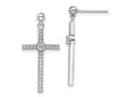 FJC Finejewelers 925 Sterling Silver Brilliant Embers Rhodium Plated CZ Cross Dangle Earrings 26 x 13 mm