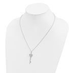 FJC Finejewelers 925 Sterling Silver Cable Brilliant Embers  CZ Polished Key 18"Necklace 15 mm
