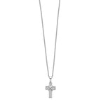 FJC Finejewelers 925 Sterling Silver Brilliant Embers Rhodium Plated CZ Polished Cross Necklace 13 mm