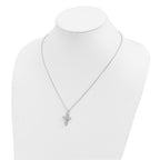 FJC Finejewelers 925 Sterling Silver Brilliant Embers Rhodium Plated CZ Polished Cross Necklace 13 mm