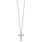 FJC Finejewelers 925 Sterling Silver Cable Brilliant Embers  CZ Polished Cross Necklace 19 mm