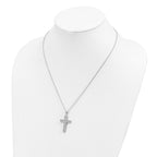 FJC Finejewelers 925 Sterling Silver Cable Brilliant Embers  CZ Polished Cross Necklace 19 mm