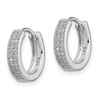 FJC Finejewelers 925 Sterling Silver Brilliant Embers Rhodium Plated CZ Hinged Hoop Earrings 10 x 3 mm