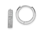 FJC Finejewelers 925 Sterling Silver Brilliant Embers Rhodium Plated CZ Hinged Hoop Earrings 10 x 3 mm