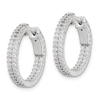 FJC Finejewelers 925 Sterling Silver Rhodium Plated Pavé CZ In and Out Hoop Earrings 19 x 19 mm
