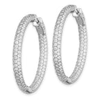 FJC Finejewelers 925 Sterling Silver Rhodium Plated Pavé CZ In and Out Hoop Earrings 36 x 36 mm