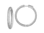 FJC Finejewelers 925 Sterling Silver Rhodium Plated Pavé CZ In and Out Hoop Earrings 36 x 36 mm