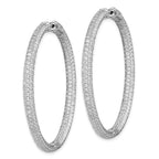 FJC Finejewelers 925 Sterling Silver Rhodium Plated Pavé CZ In and Out Hoop Earrings 50 x 50 mm