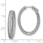 FJC Finejewelers 925 Sterling Silver Rhodium Plated Pavé CZ In and Out Hoop Earrings 31 x 24 mm