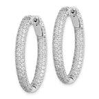 FJC Finejewelers 925 Sterling Silver Rhodium Plated Pavé CZ In and Out Hoop Earrings 31 x 24 mm