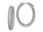 FJC Finejewelers 925 Sterling Silver Rhodium Plated Pavé CZ In and Out Hoop Earrings 31 x 24 mm