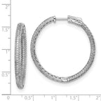FJC Finejewelers 925 Sterling Silver Rhodium Plated CZ In and Out Hinged Hoop Earrings 37 x 36 mm