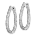 FJC Finejewelers 925 Sterling Silver Rhodium Plated CZ Teardrop Hinged Hoop Earrings 33 x 25 mm
