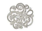 FJC Finejewelers 925 Sterling Silver Polished CZ Filigree Floral Vintage Style Pin Brooch 36 x 36 mm