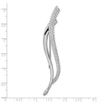 FJC Finejewelers 925 Sterling Silver Rhodium Plated CZ Fancy Curved Pin Brooch 75 x 6 mm
