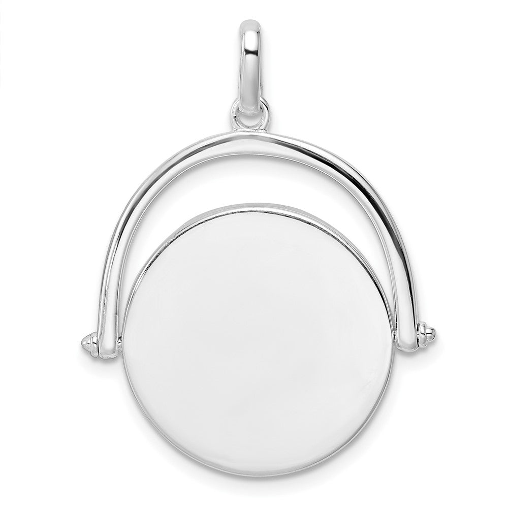 FJC Finejewelers 925 Sterling Silver Fashion Polished Rotating Disc Charm 31 x 26 mm