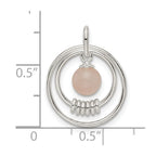 FJC Finejewelers 925 Sterling Silver Fashion Polished Pink Quartzite in Circles Charm 22 x 16 mm