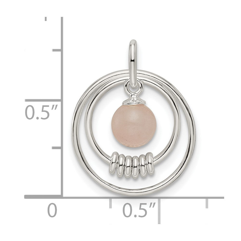 FJC Finejewelers 925 Sterling Silver Fashion Polished Pink Quartzite in Circles Charm 22 x 16 mm