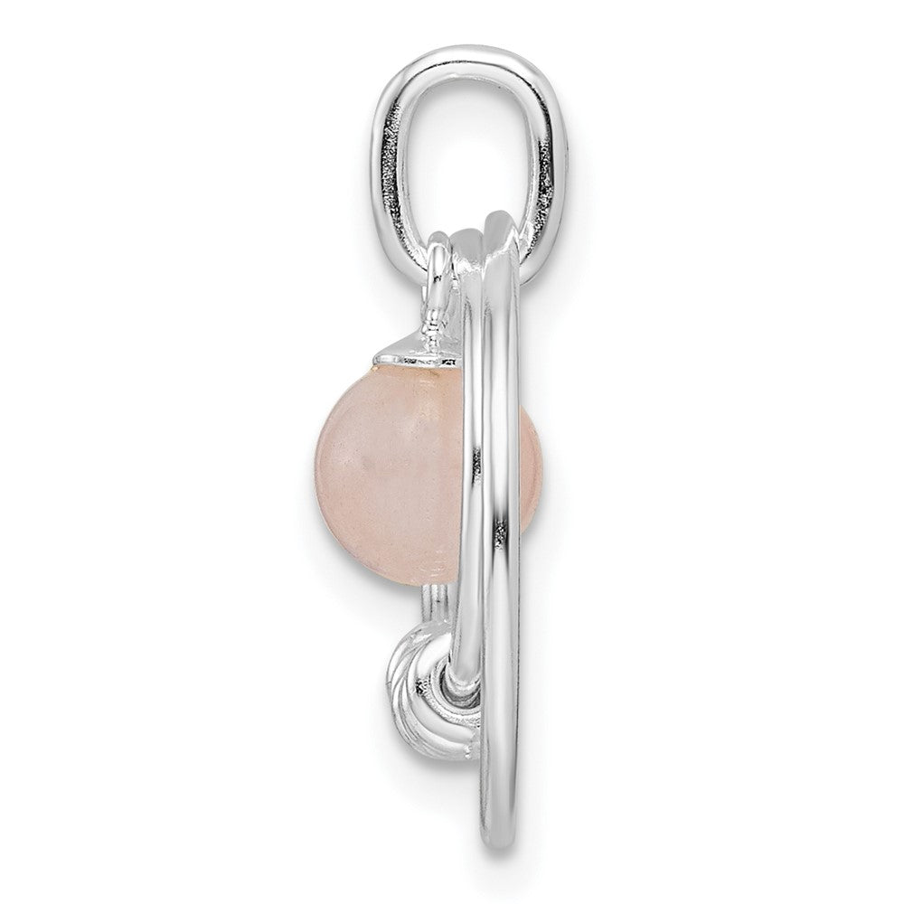 FJC Finejewelers 925 Sterling Silver Fashion Polished Pink Quartzite in Circles Charm 22 x 16 mm