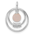 FJC Finejewelers 925 Sterling Silver Fashion Polished Pink Quartzite in Circles Charm 22 x 16 mm