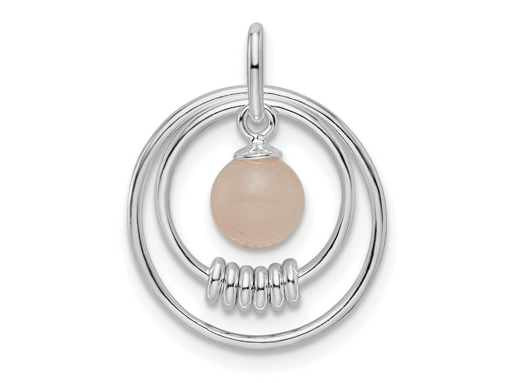 FJC Finejewelers 925 Sterling Silver Fashion Polished Pink Quartzite in Circles Charm 22 x 16 mm