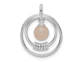 FJC Finejewelers 925 Sterling Silver Fashion Polished Pink Quartzite in Circles Charm 22 x 16 mm