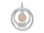 FJC Finejewelers 925 Sterling Silver Fashion Polished Pink Quartzite in Circles Charm 22 x 16 mm