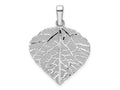 FJC Finejewelers 925 Sterling Silver Rhodium Plated Polished and Bright Cut Small Leaf Charm 30 x 27 mm