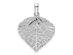 FJC Finejewelers 925 Sterling Silver Rhodium Plated Polished and Bright Cut Small Leaf Charm 30 x 27 mm