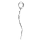 FJC Finejewelers 925 Sterling Silver Rhodium Plated Polished and Bright Cut Leaf Charm 38 x 14 mm