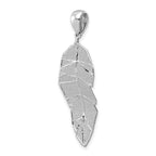 FJC Finejewelers 925 Sterling Silver Rhodium Plated Polished and Bright Cut Leaf Charm 38 x 14 mm