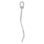 FJC Finejewelers 925 Sterling Silver Rhodium Plated Polished and Bright Cut Leaf Charm 38 x 19 mm