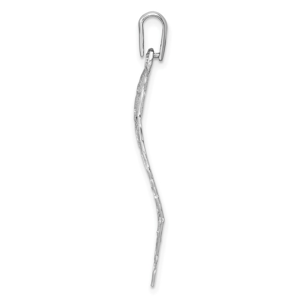 FJC Finejewelers 925 Sterling Silver Rhodium Plated Polished and Bright Cut Lrg Leaf Charm 39 x 32 mm