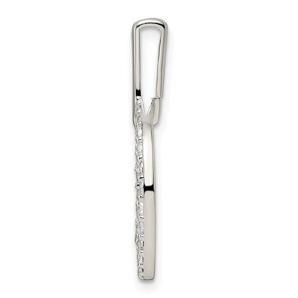 FJC Finejewelers 925 Sterling Silver Fashion Polished CZ Circle Charm 27 x 19 mm
