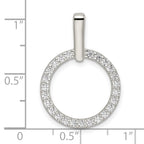 FJC Finejewelers 925 Sterling Silver Fashion Polished CZ Circle Charm 27 x 19 mm