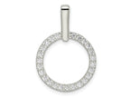 FJC Finejewelers 925 Sterling Silver Fashion Polished CZ Circle Charm 27 x 19 mm