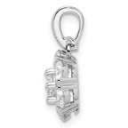 FJC Finejewelers 925 Sterling Silver Polished Rhodium Plated CZ Flower Charm 19 x 11 mm