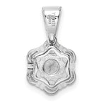 FJC Finejewelers 925 Sterling Silver Polished Rhodium Plated CZ Flower Charm 19 x 11 mm
