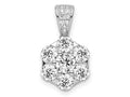 FJC Finejewelers 925 Sterling Silver Polished Rhodium Plated CZ Flower Charm 19 x 11 mm