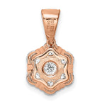 FJC Finejewelers 925 Sterling Silver Polished Rose-tone CZ Flower Charm 19 x 11 mm
