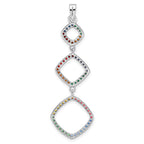 FJC Finejewelers 925 Sterling Silver Fashion Rhodium Plated Multi-color Nano Crystal Charm 50 x 16 mm