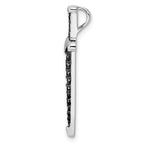FJC Finejewelers 925 Sterling Silver Black/White Rhodium Plated Black CZ Sword Charm 31 x 12 mm