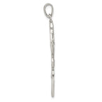 FJC Finejewelers 925 Sterling Silver Polished CZ Floral Charm 47 x 25 mm
