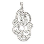 FJC Finejewelers 925 Sterling Silver Polished CZ Floral Charm 47 x 25 mm