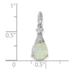 FJC Finejewelers 925 Sterling Silver Stone  Polished CZ and Synthetic Opal Charm 18 x 7 mm