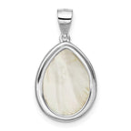 FJC Finejewelers 925 Sterling Silver Fashion Rhodium Plated Glass Teardrop Charm 24 x 13 mm